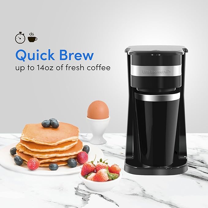Elite Gourmet EHC111A Personal Single-Serve Compact Coffee Maker, Black - Image 3