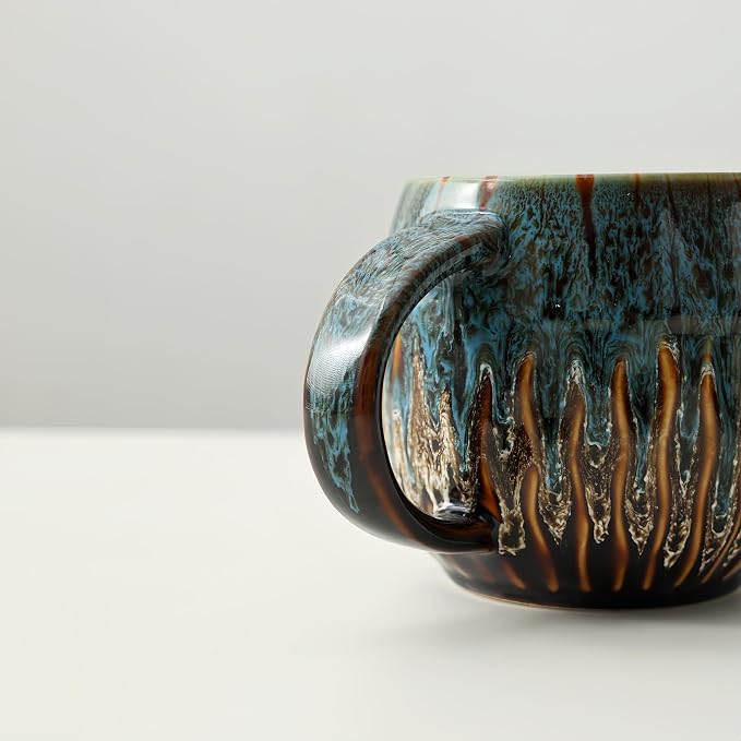 Large Ceramic Coffee Mug - 20oz Big Tea Cup, Blue | Large Tea Mug, Microwave Safe, Dishwasher Safe - Image 6
