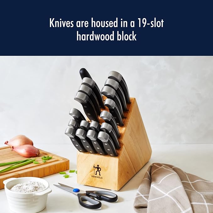 Henckels Statement 20 pc Knife Set with Knife Sharpener, German Engineered | Informed by 100+ Years of Mastery. Effortless Cutting with Lightweight with Comfortable Grip, Dishwasher safe. - Image 3