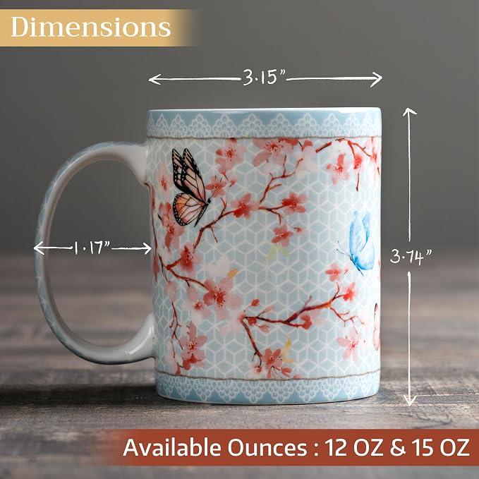 Maison d' Hermine Coffee Mug with Handles Tea Cups (12 Ounce, Pack of 1) | Fine Bone China Coffee Mugs for Hot Beverages Cappuccino Latte Home Restaurant Spring Summer -Blossoms in Spring - Sakura - Image 4