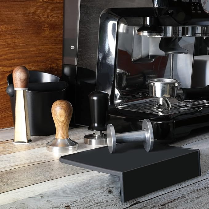51mm Coffee Tamper With Mat - Espresso Press With 304 Stainless Steel Base and Wooden Handle - Barista Espresso Machines Accessory