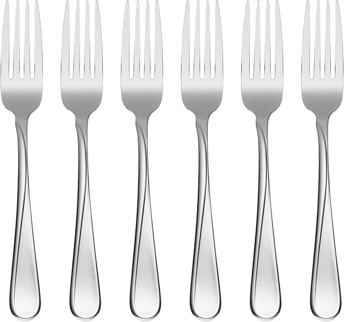 Oneida Flight Dinner Forks Silverware Set for 6, Flatware | Mirror finish, dishwasher safe | cutlery set for kitchen and dining, utensil set, heavy duty, kitchen essentials by Oneida