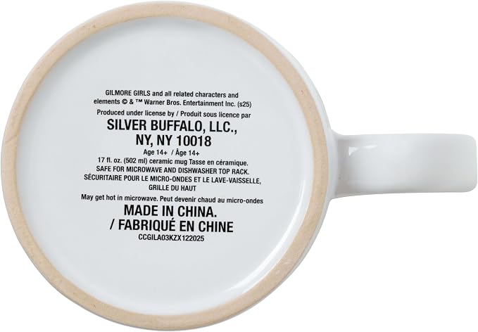 Silver Buffalo Gilmore Girls Coffee, Wax Resist Ceramic Pottery Mug, 17oz | Lukes, Cup, Pot Logo, 0.5 Liters - Image 5