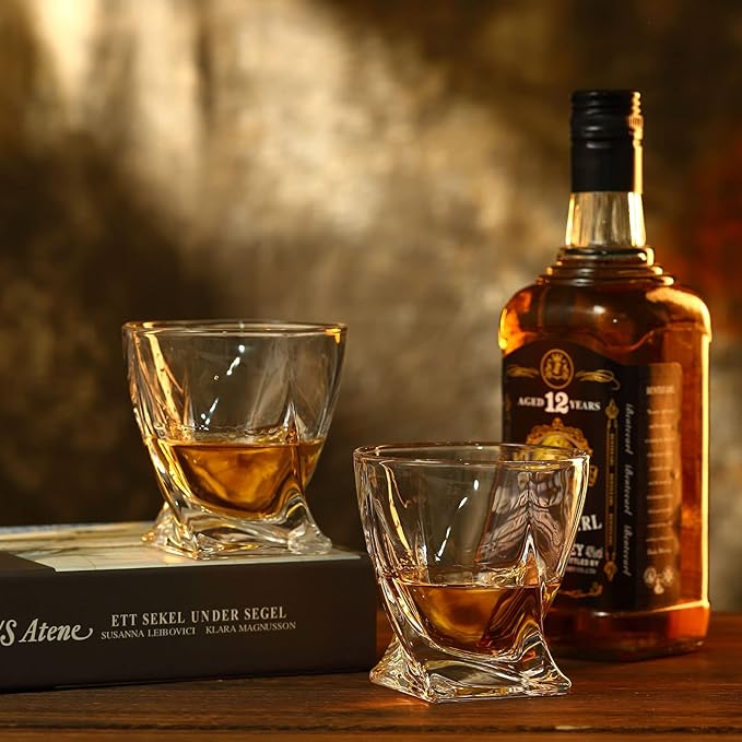 Whiskey Rocks Glass, Set of 4 (2 Crystal Bourbon Glasses, 2 Round Big Ice Ball Molds) In Gift Box - 11 Oz Old Fashioned Glasses for Scotch Cocktail Rum Cognac Vodka Liquor, Unique Gifts for Men - Image 5