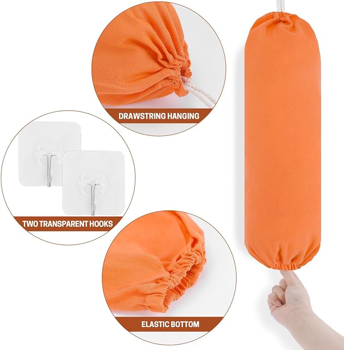 SWISSELITE 2Pcs Plastic Bag Holder, Reusable Plastic Bag Organizer | Wall Mount, Large Grocery Bag Storage Dispenser, 22x9 IN - Image 3