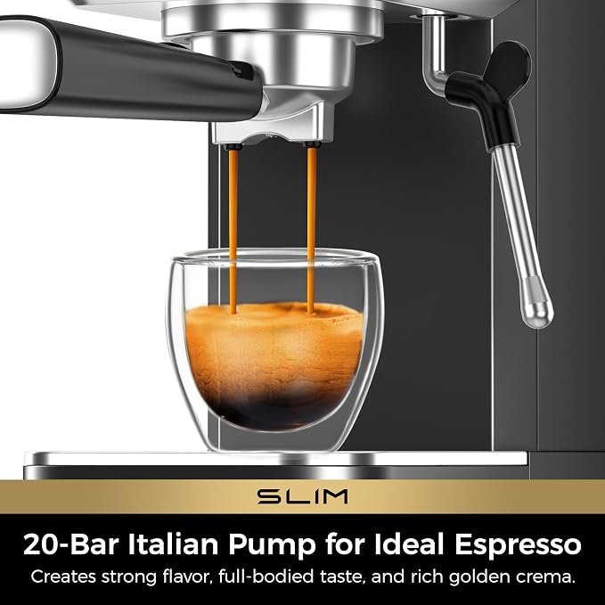 CHULUX Espresso Machine with Conical Burr Electric Coffee Grinder, Black - Image 2