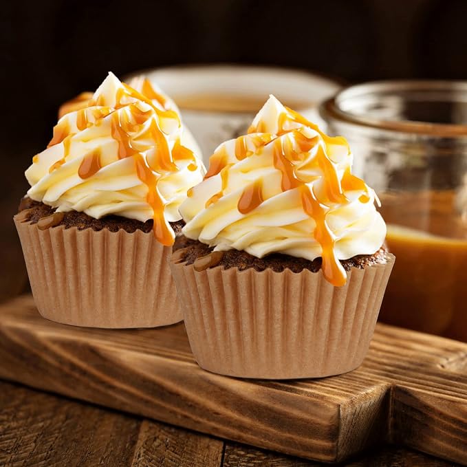 Caperci 500 Count Mini Cupcake Liners Natural Muffin Liners Greaseproof No Smell Small Cupcake Wrappers Baking Cups - Image 4