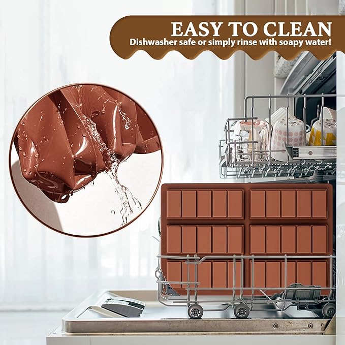 HKNMTT Chocolate Bar Molds Silicone 5 Snap Deep Moulds for Filling Dubai Wax Candy Energy Protein Bars, Food Grade Non stick Home DIY Handmade Gifts