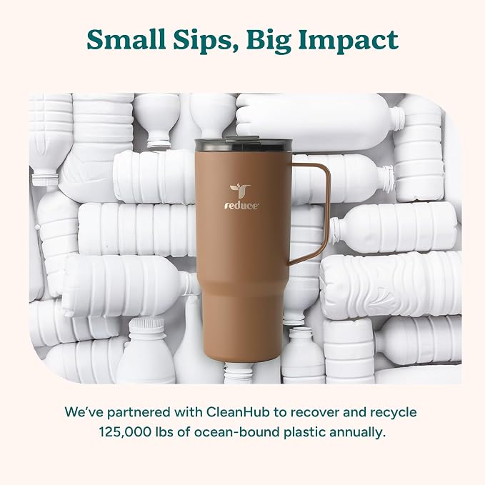 REDUCE 24 oz Hot1 Vacuum Insulated Mug for Hot Tea, Coffee and Other Hot Drinks - With Flo-Motion Lid and Handle, Single-Serve and Cupholder Friendly, Keeps Drinks Hot for up to 8 Hrs, Java - Image 8