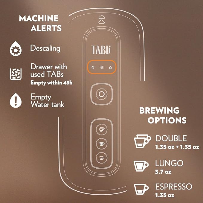 Lavazza Tabli Espresso Machine, works with 100% Coffee Tabs (Black) | Single-serve espresso system. Tabli 100% Coffee Tabs compatibility. Easily brew an espresso, lungo, or double shot. - Image 7