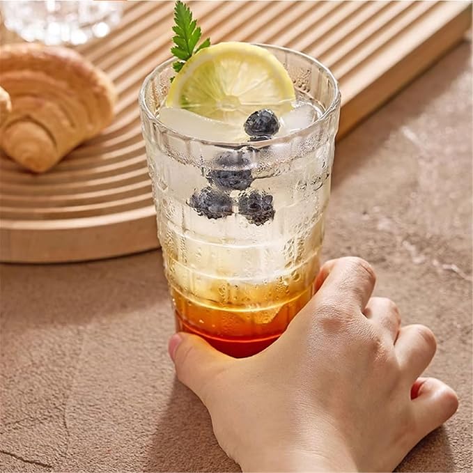 Glass Tumblers Glass Cups for Everyday Home, Bar Use Kitchen Glassware(Large) - Image 4