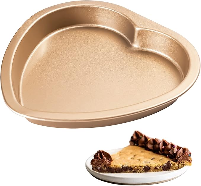 Yomvzake Heart Shaped Cake Pan, 8 Inch Heart Shollow Baking Sheet Cake Tray for Valentine's Day Cake Cookie Baking by Yomvzake
