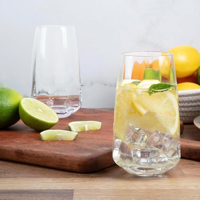 Larder & Vine Crystalline Glassware Tumbler Set, Artisan Drinkware for Cocktails, Water, Whiskey or Spirits, Handmade in Poland (Cafe Tall) - Image 6