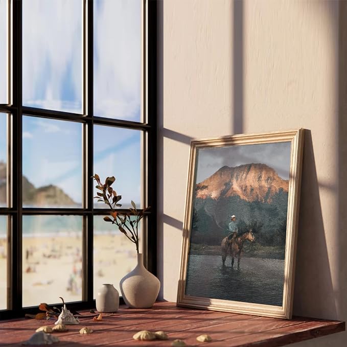 XOCUUI Cowboy Canvas Wall Art Vintage Print Oil Paintings 8x10 Inch, Western Cowboy Mid Century American West Country for Home Office Living Room Bathroom Bedroom Wall Decor Unframed - Image 5