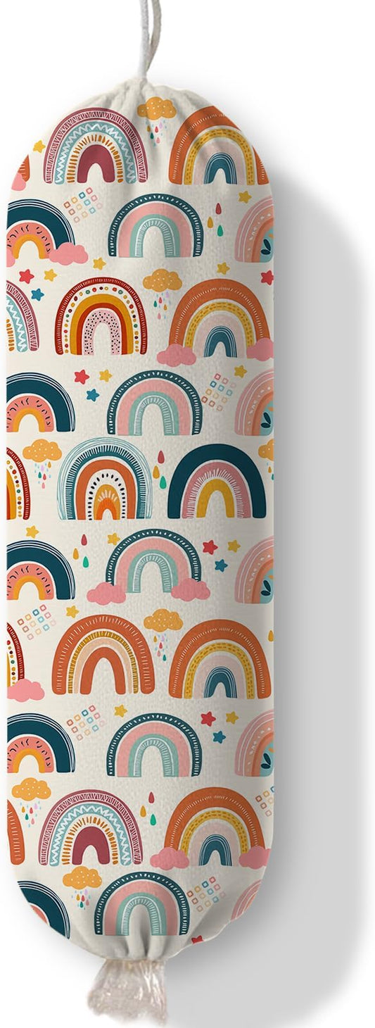 Plastic Bag Holder Dispenser, Plastic Grocery Bag Organizer & Wall Mount Paper Trash Bags Saver Storage for Kitchen Home Pantry Decor, Colorful Rainbow Kitchen Decor Shopping Bags Storage Dispenser by Ialtsidws