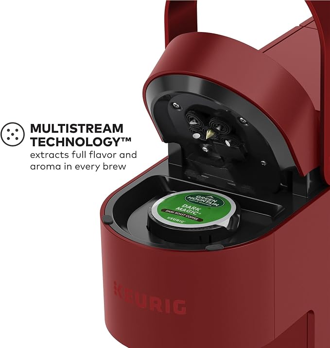 Keurig K- Slim Single Serve K-Cup Pod Coffee Maker, with 3 Brew Sizes, Multistream Technology, 46oz Removable Reservoir, Scarlet Red | 3 Brew Sizes, Multistream Technology, Removable Reservoir, Scarlet - Image 4