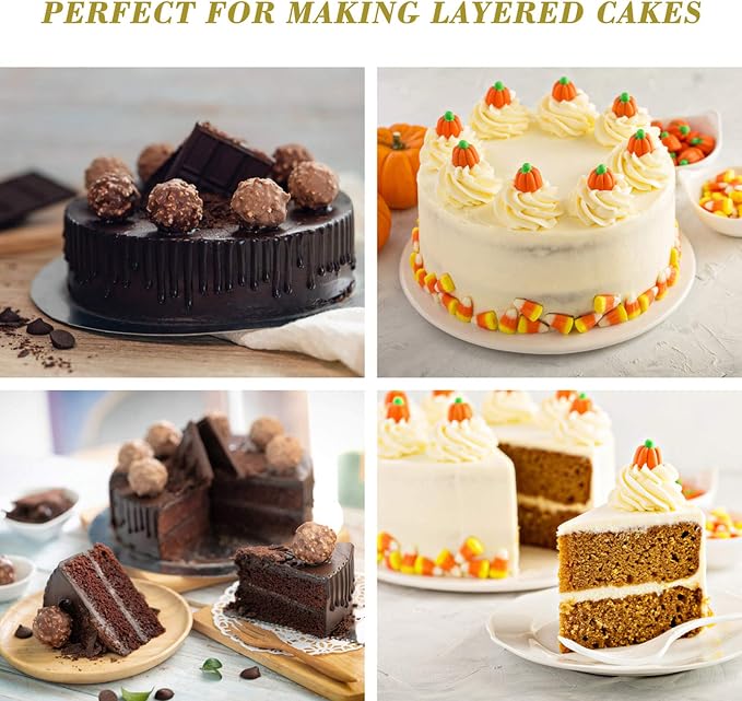 E-far 9½-inch Cake Pan with Rack Set, Stainless Steel Round Cake Pans and Baking Cooling Racks, Non Toxic & Healthy, Mirror Polished & Dishwasher Safe - 4 Pieces (2 Pans + 2 Racks) - Image 7