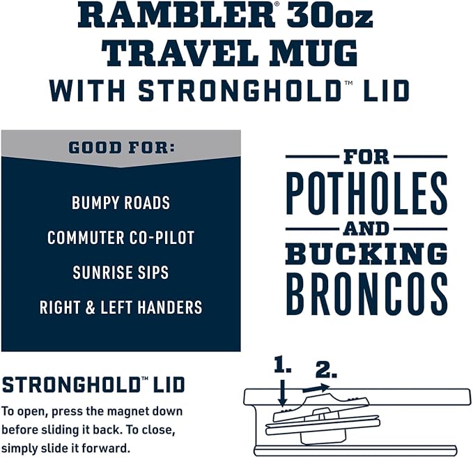 YETI Rambler 30 oz Travel Mug, Stainless Steel, Vacuum Insulated with Stronghold Lid - Image 2