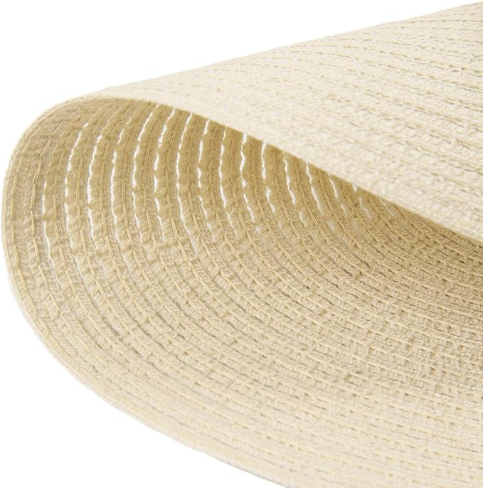 SHACOS Round Braided Placemats Set of 6 Round Table Place Mats for Dining Tables 15 inch (Cream, 6) - Image 5