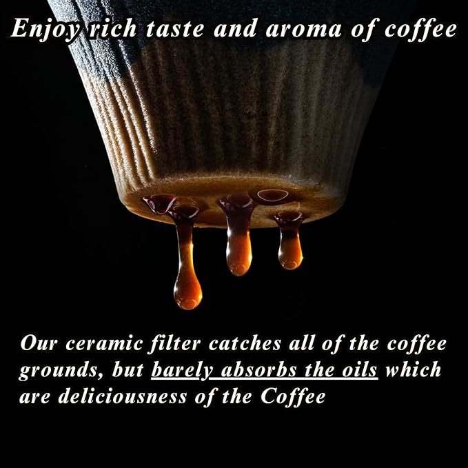 Ceramic Reusable Coffee Filter Dripper Paperless Sustinable Mt. Fuji Made in Japan (Blue)