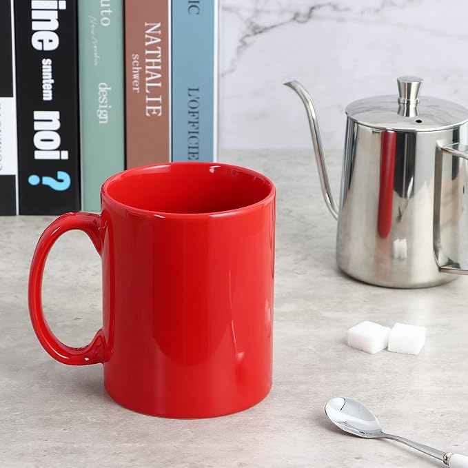 Large Coffee Mugs, 22 OZ(650ml) Extra Coffee Mug Set of 2, Smooth Ceramic Boss Cups, Big Capacity and Large Handle, for Dad Men, Red - Image 5