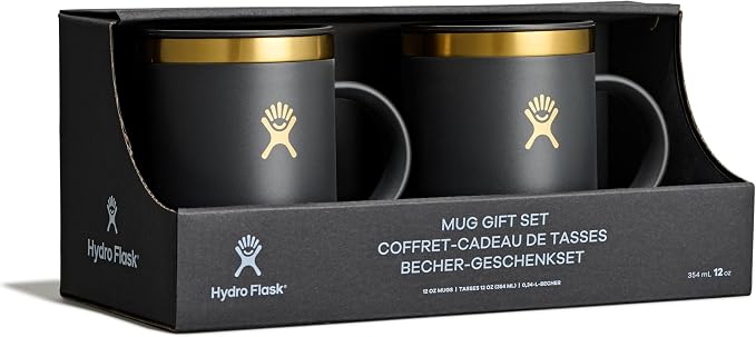 Hydro Flask Coffee Mug Gift Set - Insulated Stainless Steel, Non-Spill, Leak Proof Travel Mugs 12 Oz Black Tie Set - Image 2