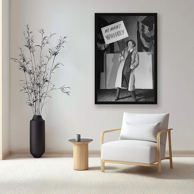 We Want Whiskey, Vintage Prohibition, Black And White , Alcohol Speakeasy Poster Canvas Poster Wall Art Decor Print Picture Paintings for Living Room Bedroom Decoration Black Frame 12x18in(30x45cm) - Image 7