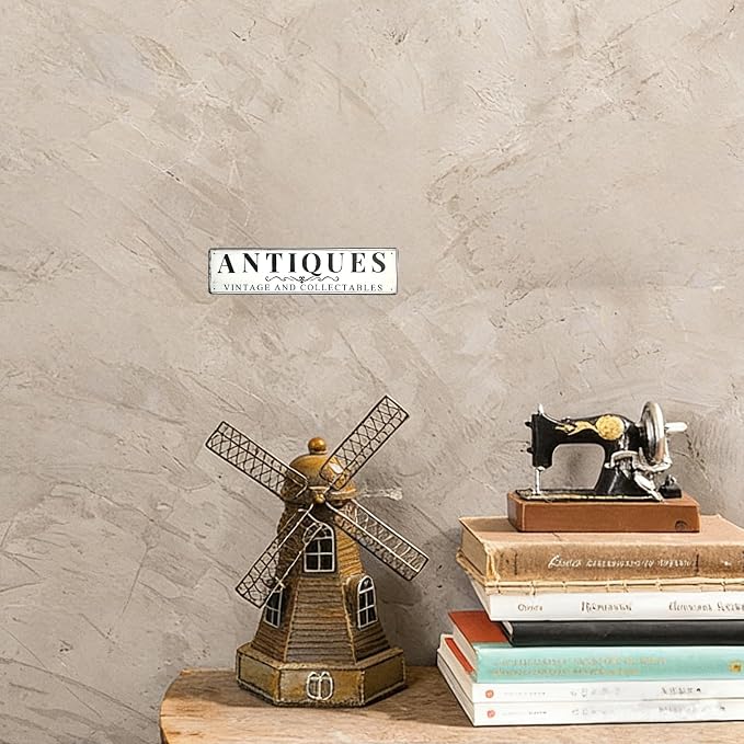 Antiques Store Sign Vintage Decor Rustic Wall Decor Retro Metal Sign 4×16 Inches For Home Cafe - Image 4
