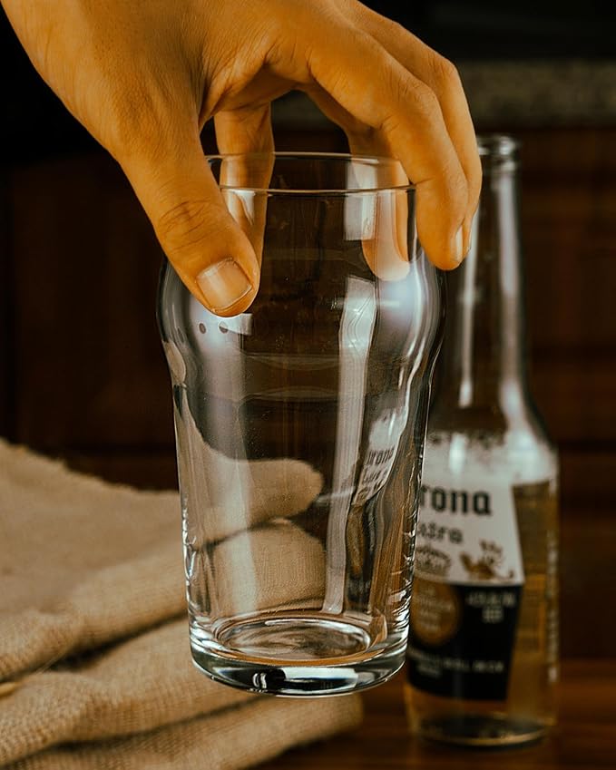 LUXU Pint Glasses,20oz British Beer Glass,Easy to Stack Beer Glasses | Drinking Glasses Made for Cold Beverages,2pc Beer Glass,Pilsner Glasses,IPA Beer Glass. Glassware Beer Cup,Beer Gifts for Men - Image 4