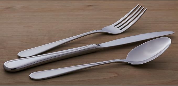 Oneida Flight 65-Piece 18/0 Silverware Set for 12, Flatware | mirror finish, dishwasher safe | includes serving spoons and utensil set | cutlery set, wedding silverware - Image 11