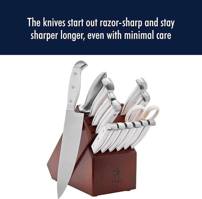 Henckels Statement 15-Pc Knife Set, Razor-Sharp, German Engineered, White | Informed by 100+ Years of Mastery. Dishwasher safe, Comfortable Grip Ideal for Everyday Cooking. High Quality Stainless Steel - Image 7