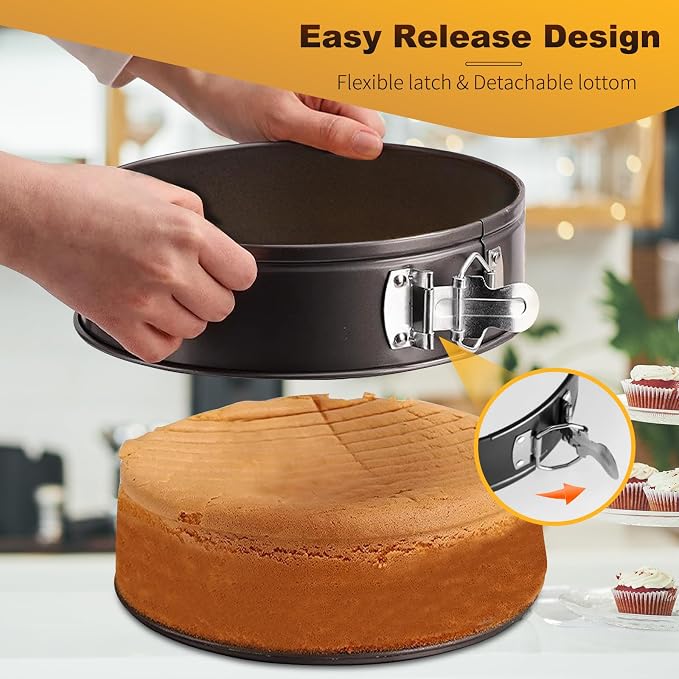Springform Cake Pan, Cake Pan with 6 Different Size (7,8,9,9.5,10.2,11inch), Cake Molds for Baking with Removable Bottom, Non-Stick Bakeware for Effortless Baking and Easy Release - Image 2