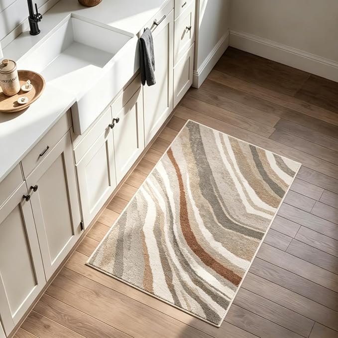 2x3 Washable Doormat, Non-Slip Rug for Front Door, Bathroom & Kitchen - Low Pile Indoor/Outdoor Mat with Rubber Backing, Modern House Design - Image 3