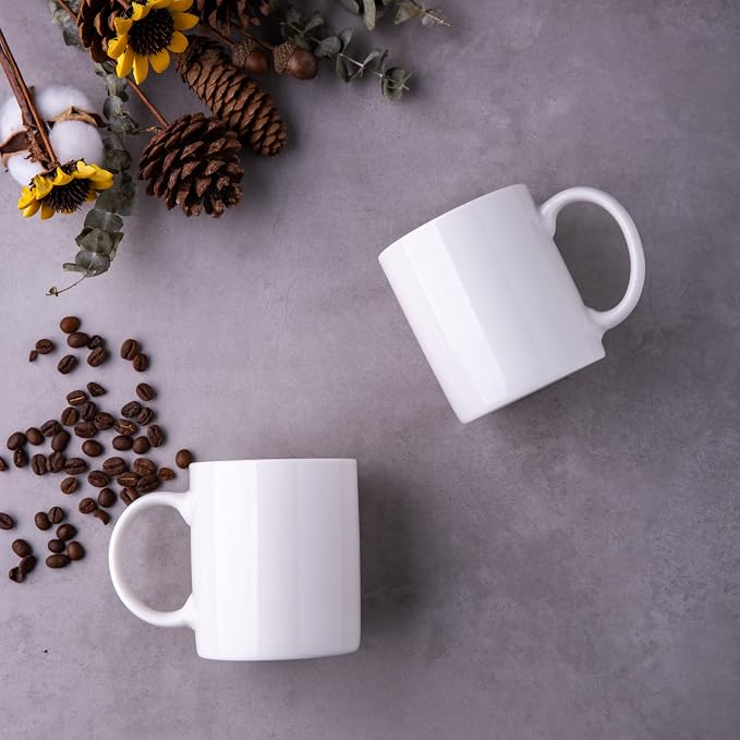 GBhome 12 OZ Off White Coffee Mugs, Ceramic Coffee Mugs with Large Handle for Man, Woman, Dad, Mom, Light Weight Mugs Set for Latte/Cappuccino/Cocoa/Milk, Dishwasher & Microwave Safe, 4PCS - Image 3