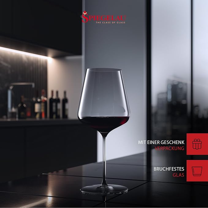 Spiegelau Definition Bordeaux Wine Glasses Set of 2 – Large Red Wine Glasses for Cabernet Sauvignon & Merlot – Lead-Free Crystal Stemware for Home Bar & Special Occasions - Image 5