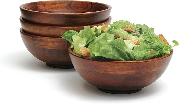 Lipper Cherry Finish 4 Piece Footed Bowl Set