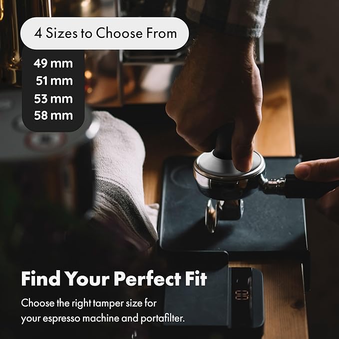 LuxHaus 58mm Espresso Tamper - Premium Barista Coffee Tamper with 100% Flat Stainless Steel Base