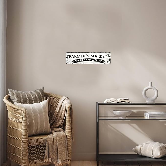 Farmer’S Market Poster Farmhouse Sign Rustic Wall Decor Vintage Metal Sign 4×16 Inches For Farm Home Kitchen - Image 9
