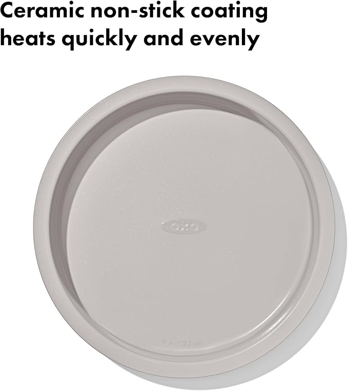 OXO Good Grips Non-Stick Pro Ceramic Coated Metal Bakeware 9” Round Cake Pan – Biscuit - Image 3