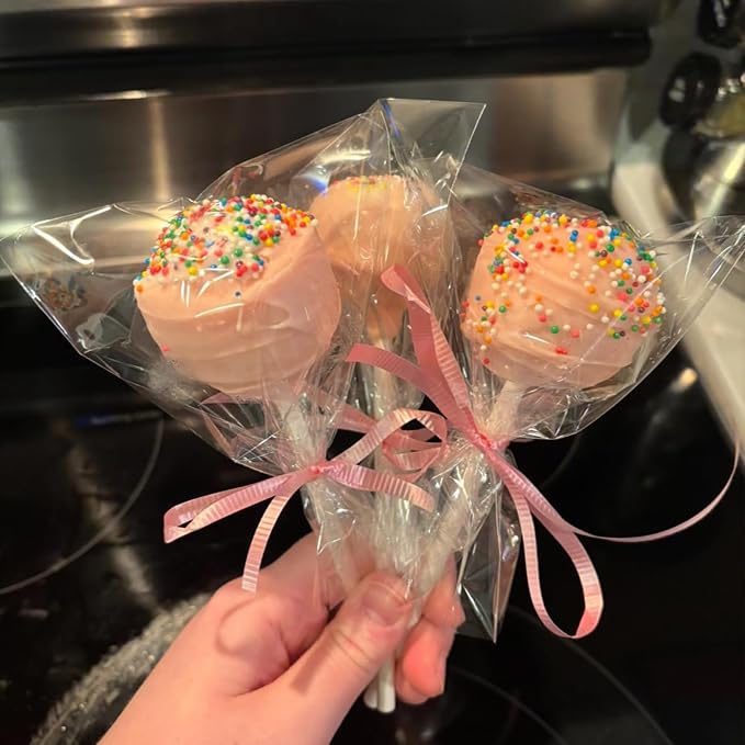 Nobranded 300 pcs Clear 4" x 6" Flat Cello Cellophane Bags Poly Treat Bags 2.8 mils for Gift Wrapping, Bakery, Cookie, Candies, Toast, Dessert, Party Favors Packaging with Color Twist Ties - Image 5