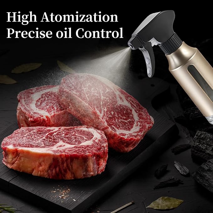 Olive Sprayer for Cooking,ABS Plastic Olive Oil Mister for Air Fryer Black Nozzel Dispenser Bottles Fat Reduction Glass Oil Control Spray Pot 6.35oz 180ml Capacity - Image 3
