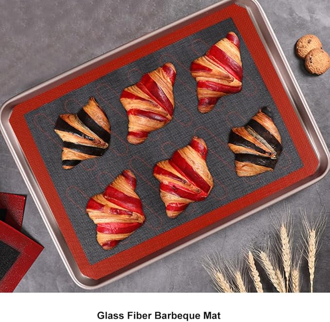 Zerodeko Baking Mat Heat Resistant and High Elasticity Non-stick Silicone and Glass Fiber Oven Pad Bakeware Liner for Kitchen Baking Bread and Bun - Image 7