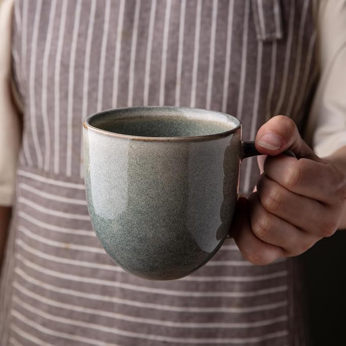 AmorArc 12oz Coffee Mugs, Ceramic Coffee Mugs set of 6 for Man, Woman, Dad, Mom, Modern Coffee Cups with handle for Latte/Cappuccino/Milk/Cocoa. Dishwasher&Microwave Safe, Reactive Glaze - Image 4