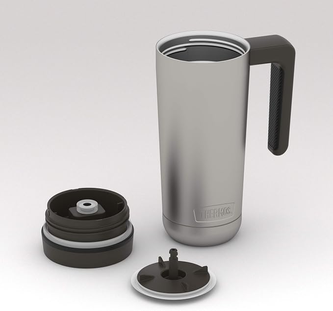 THERMOS ALTA SERIES Stainless Steel Mug 18 Ounce, Matte Steel/Espresso Black - Image 6