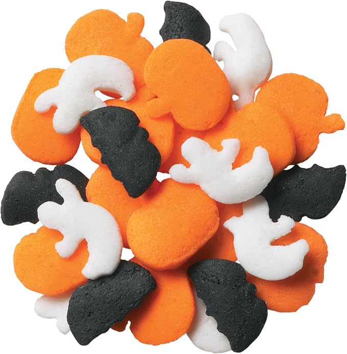 DecoPac Spooky Halloween Edible decorations sprinkles quins, Multicolored - Orange, White and Black, 18 Ounces - Image 5