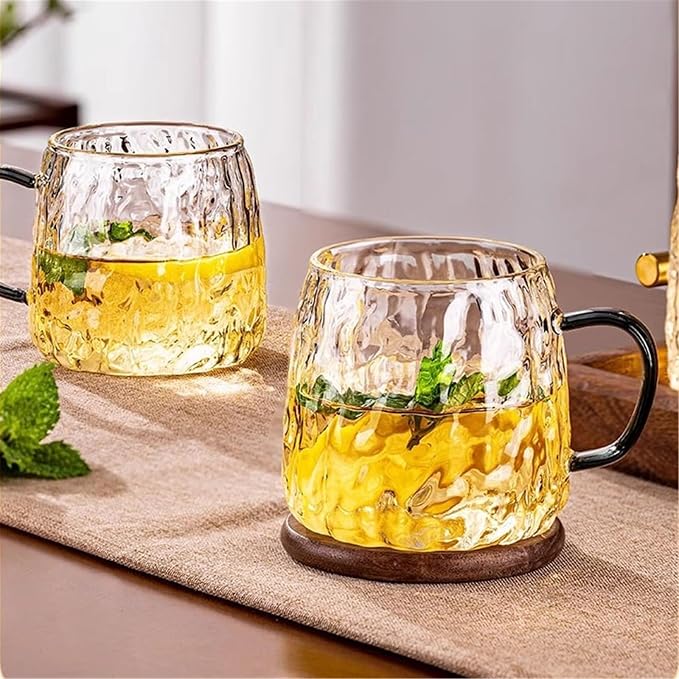 drinking glassware Glacier Texture Drinking Glasses Set with Handles - Image 5