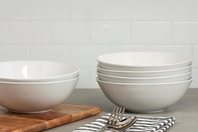 10 Strawberry Street Simply White 7" Coupe Cereal Bowl, Set of 6 - Image 4