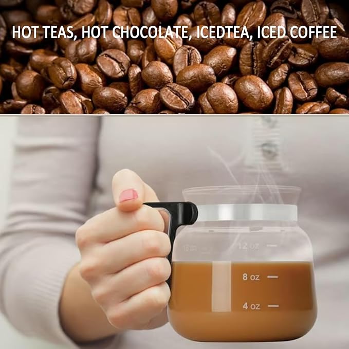 16 Oz Glass Coffee Mug – Coffee Pot Style, Glass Coffee Mug In Coffe e Pot Shape, Coffee Mug That Looks Like A Coffee Pot, Comes With A Straw-Type Travel Lid, Gifts For Co-Workers, Friends (1PCS)