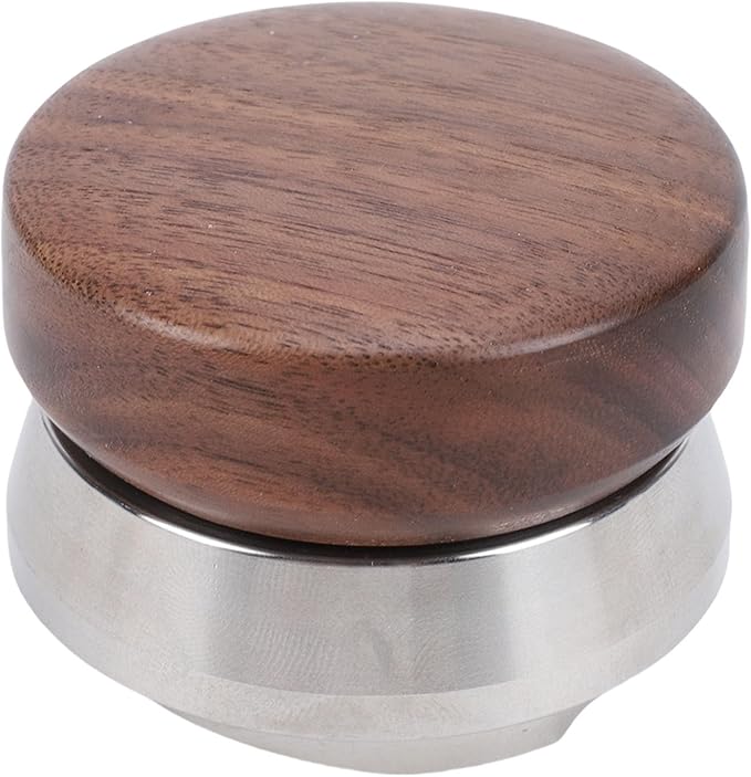 GLOGLOW Tampers Coffee Leveler Coffee Leveling Tool with Stainless Steel Base Walnut Wood Handle for Single Head Machine 53mm Distributor Tamper Adjustable Adjustable