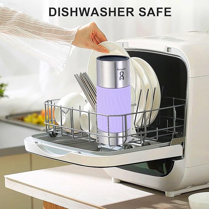 Travel Coffee Mug with 360°Lid, Travel Coffee Tumbler 16 oz Leak Proof, Stainless Steel Insulated Travel Mugs for Hot and Cold Spill Proof Leak Proof(Light Purple) - Image 8